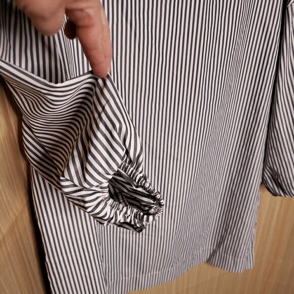 Misslook Womens Blue White Striped Silky Pull Sleeve Blouse XL - Picture 3 of 6